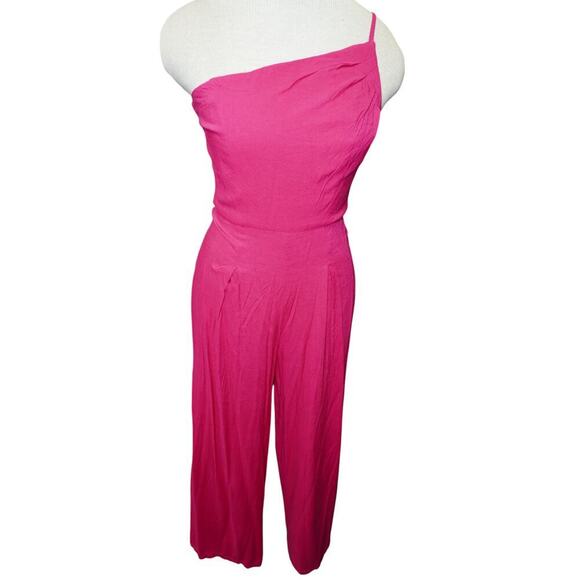House of Harlow 1960 Pink One Shoulder Wide Leg Jumpsuit – Size Small - Picture 2 of 8
